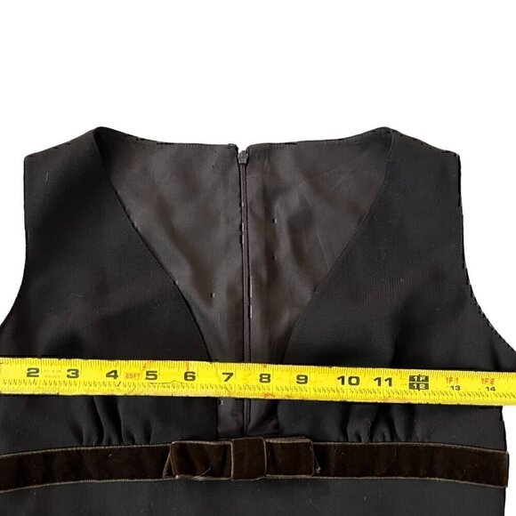 Valentino Women Dress 2 Black Sleeveless Knee Length Fleece Wool Party Back Slit - Picture 7 of 11